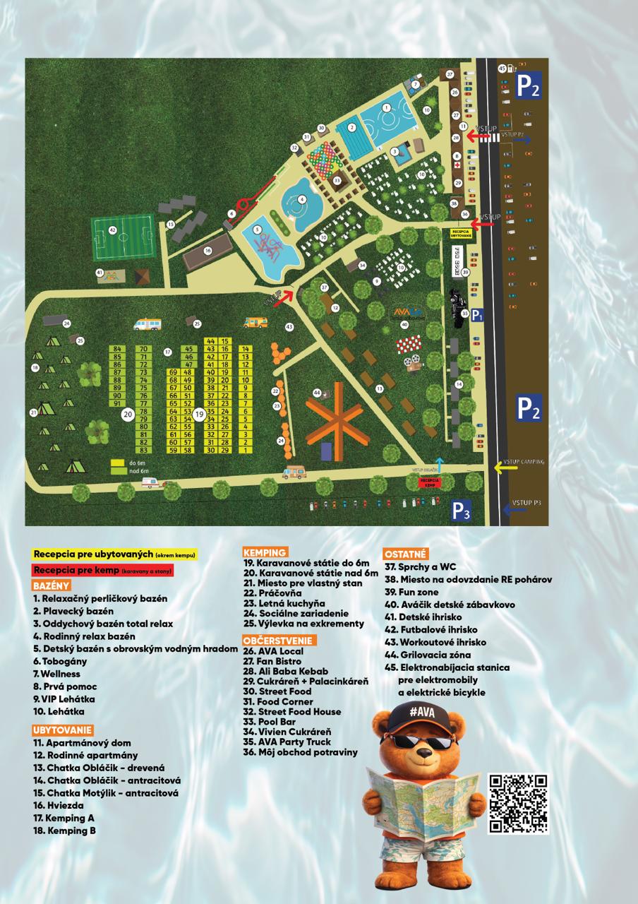Mapa termálneho kúpaliska AVA Thermalpark Diakovce